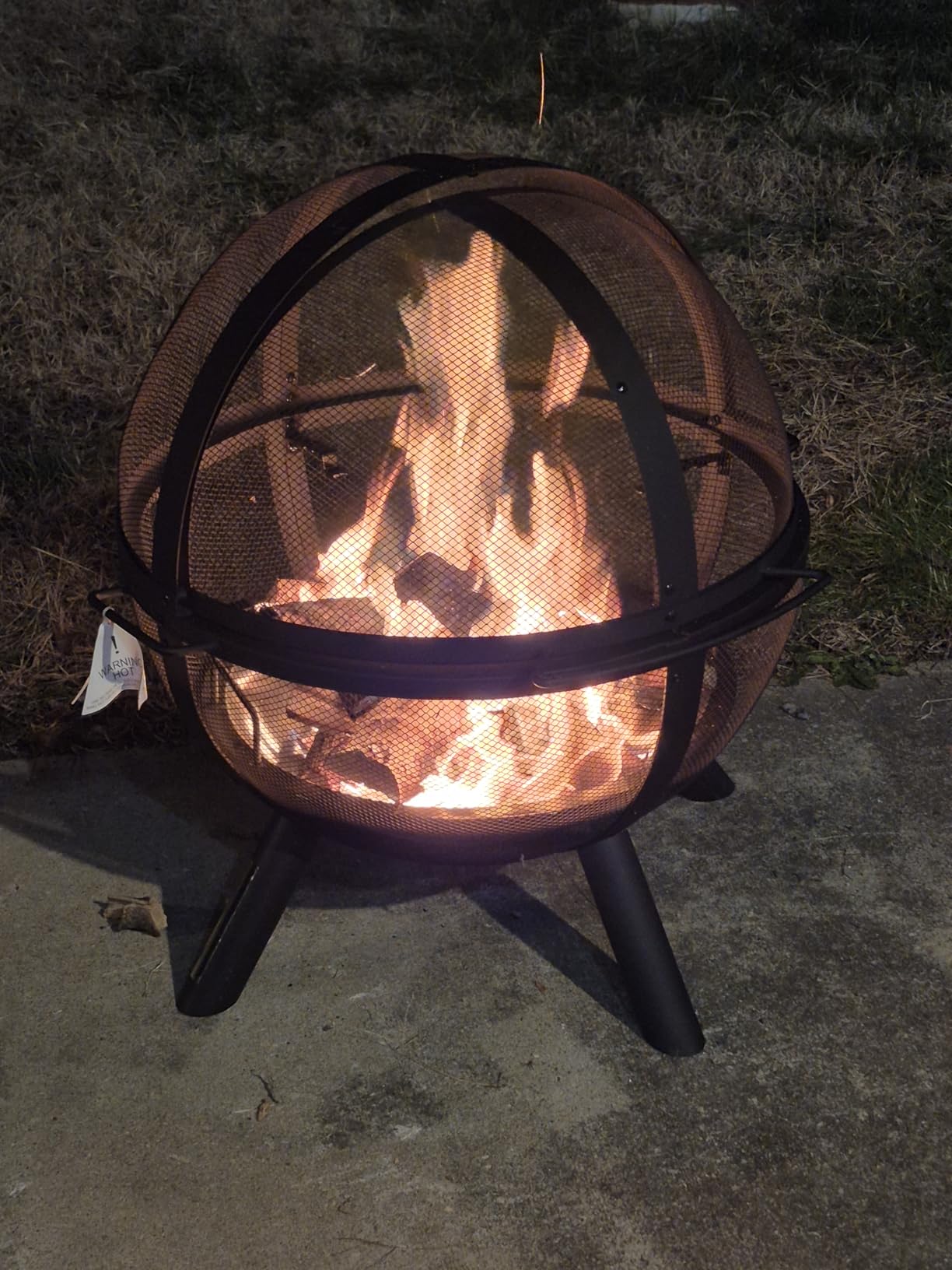 Ikuby Ball of Fire Pit fire Ball with BBQ Grill fire Globe Pit Large Round fire Pit,Patio Fire Pit Fireplace for Camping, Heating, Bonfire and Picnic, Black, 33.85*32.67*35in, (BLKFP-001) customer photo 2