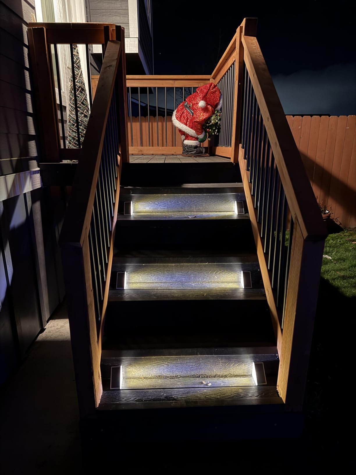 NIORSUN Solar Step Lights,6 Pack Warm White Solar Stair Lights Outdoor Waterproof IP67 Auto On Off,Solar Lights for Steps,Stair,Patio,Yard,Porch,Front Door,Sidewalk,Deck Decor customer photo 2
