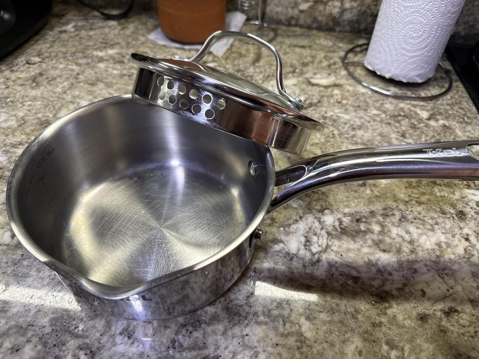 T-fal Stainless Steel Pots and Pans Set 11 Piece, Induction, Oven Broiler Safe 500F, Kitchen Cooking Set w/Fry Pans, Saucepans, Saute Pan, Steamer, Cookware, Dishwasher Safe, Silver customer photo 1
