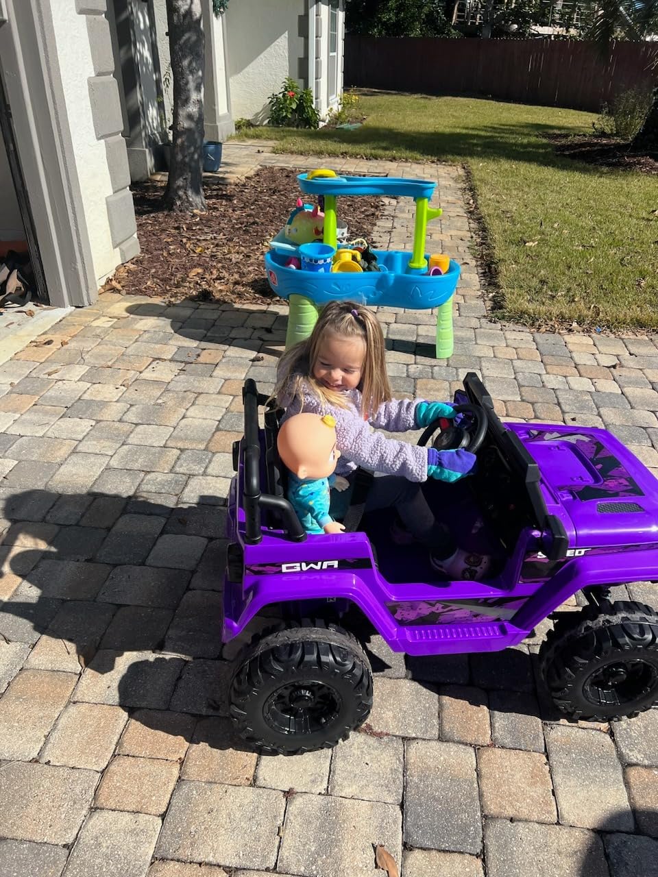 INFANS Kids Ride on Car Truck with 2.4G Remote Control, 12V Battery Powered Electric Cars for Kids w/3 Speeds, Battery Display, LED Lights, Safety Belt, Music & Horn, Bluetooth/FM/USB (Jet Black) customer photo 2