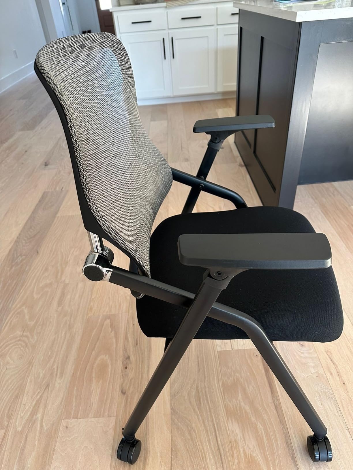 PRO, Stackable & Foldable Conference Room Chairs with 2X Thick Cushion, Lumbar Support, Armrest - Mesh Bouncing Back for Office Meeting, Conference, Training Room Chair 1 Pack customer photo 1