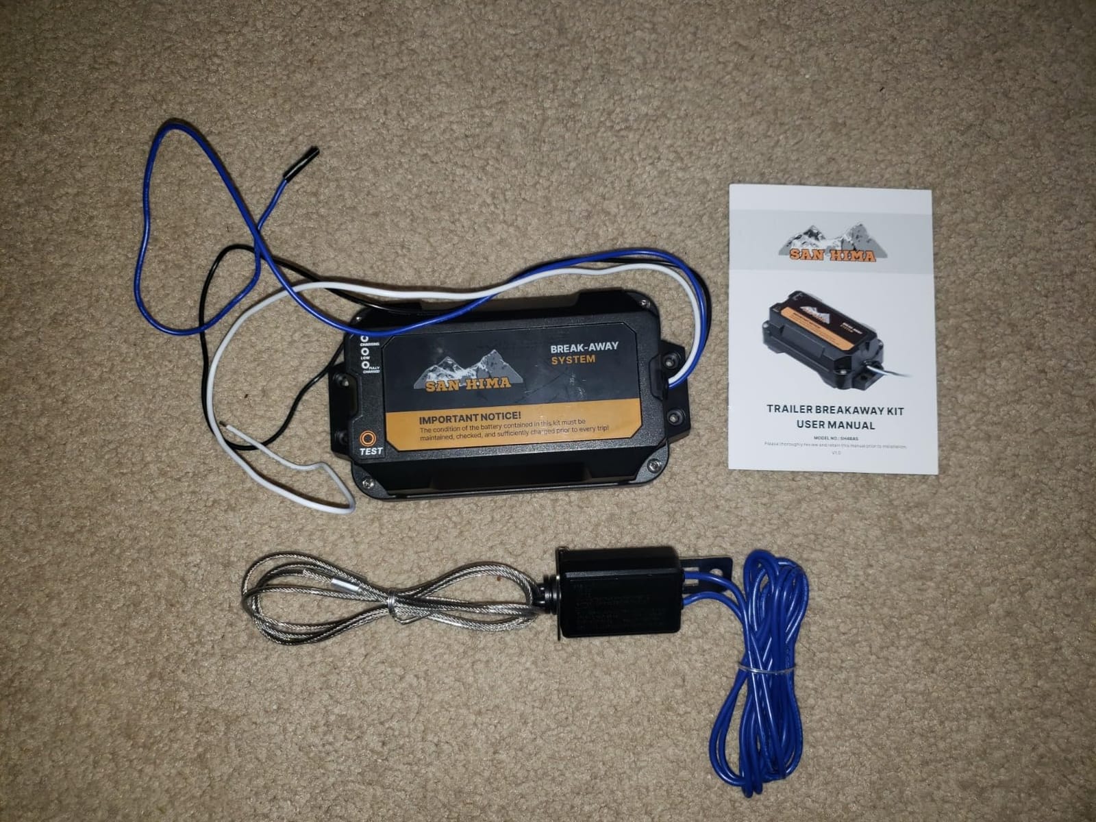 FIERYRED Test-Button Trailer Breakaway Kit with LiFePO4 Battery and Charger, Integrated 3.4AH Battery Emergency Break-Away Controller, LED Indicator customer photo 2
