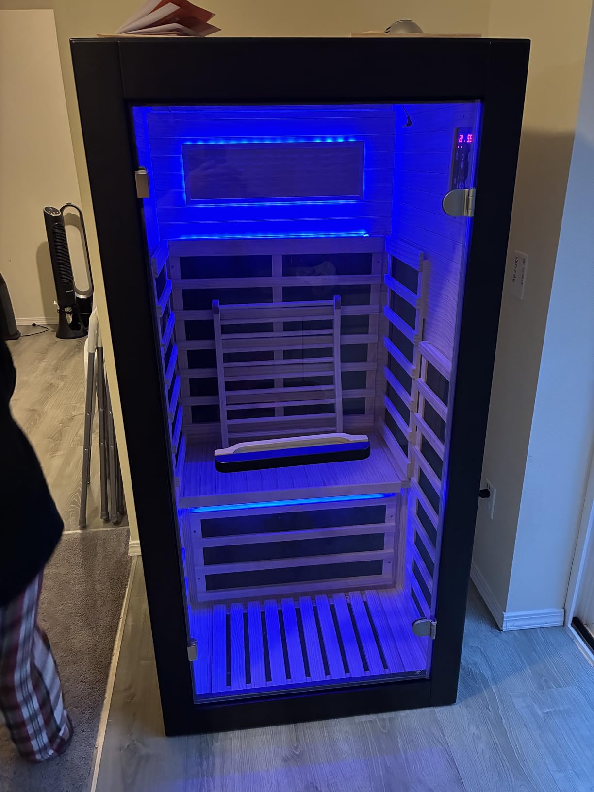 OUTEXER Outdoor Sauna 2 Person Sauna Infrared Saunas with Red Light Therapy customer photo 2