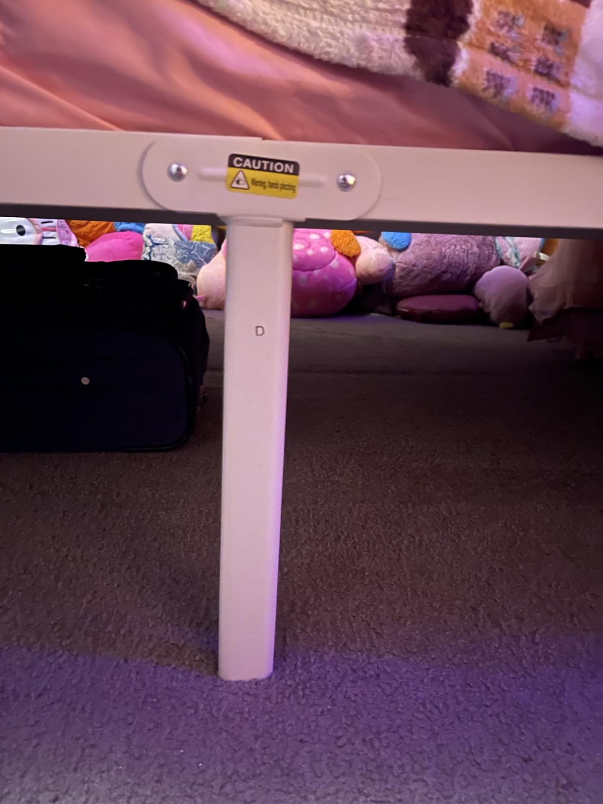 Queen Size Four-Poster Metal Canopy Bed Frame,White customer photo 1