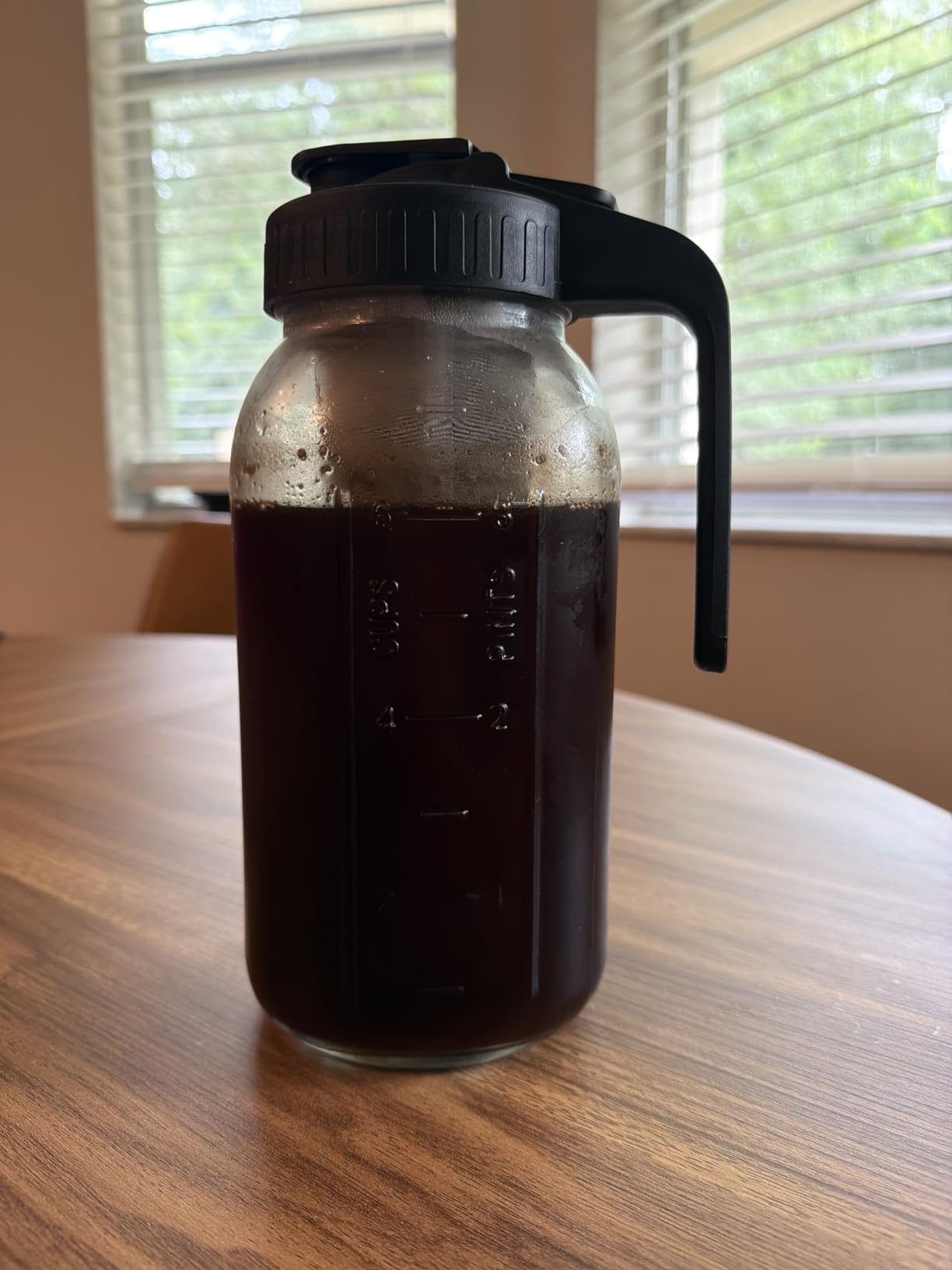 Cold Brew Coffee Maker, 64 oz Mason Jar Pitcher with Stainless Steel Filter, Pour Spout Handle Lid, Airtight & Leak-Proof for Iced Coffee,Tea & Lemonade customer photo 2