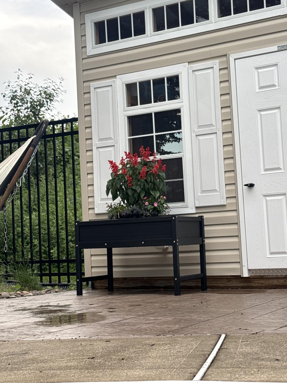 Raised Garden Bed with Drainage Hole Waterproof Small HDPE Elevated Planter Box with Legs Stable and Durable to Plant Herb Vegetable Flower,Patio,Balcony Outdoors/Indoors Navy customer photo 2