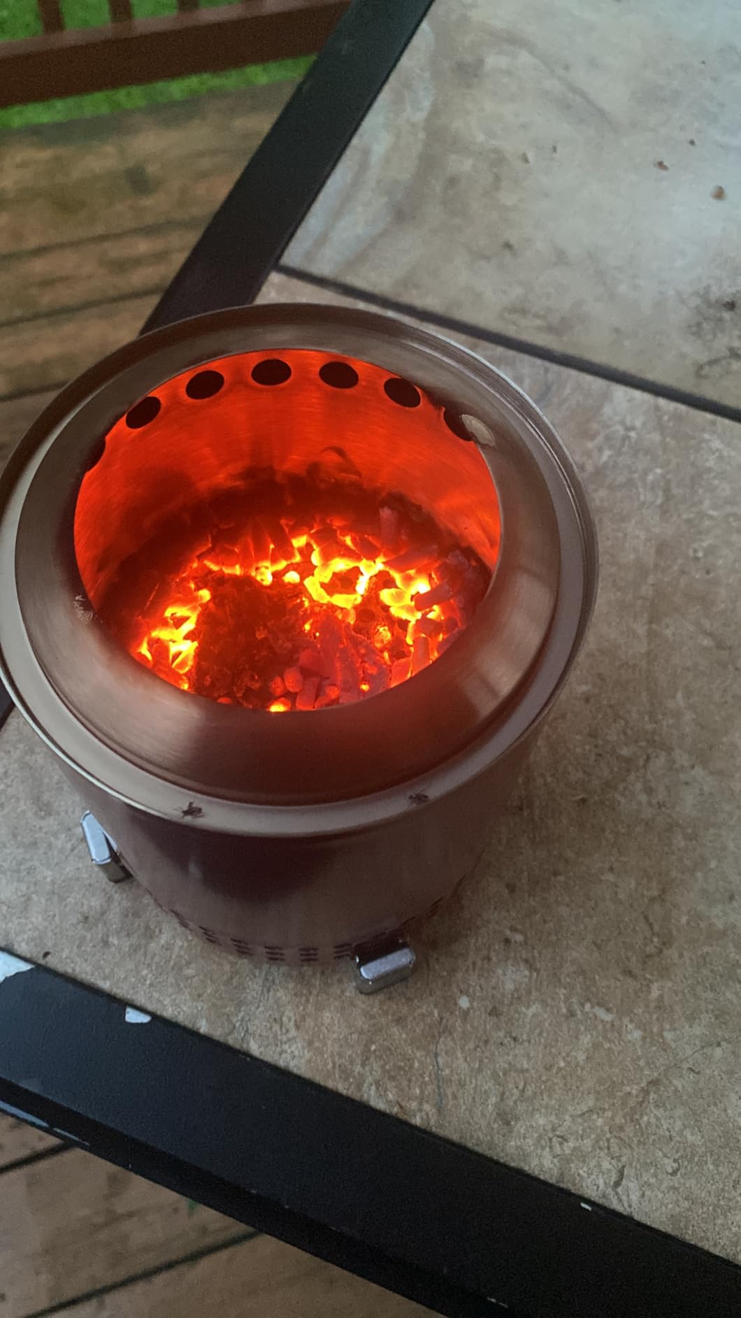 Solo Stove Mesa, 5.1 Inch Tabletop Fire Pit with Stand - Smokeless, Stainless Steel Fire Pit for Camping, Outdoor & Patio- Wood Burning or Pellet Fueled Portable Bonfire, 1.4lbs, Gunmetal customer photo 2