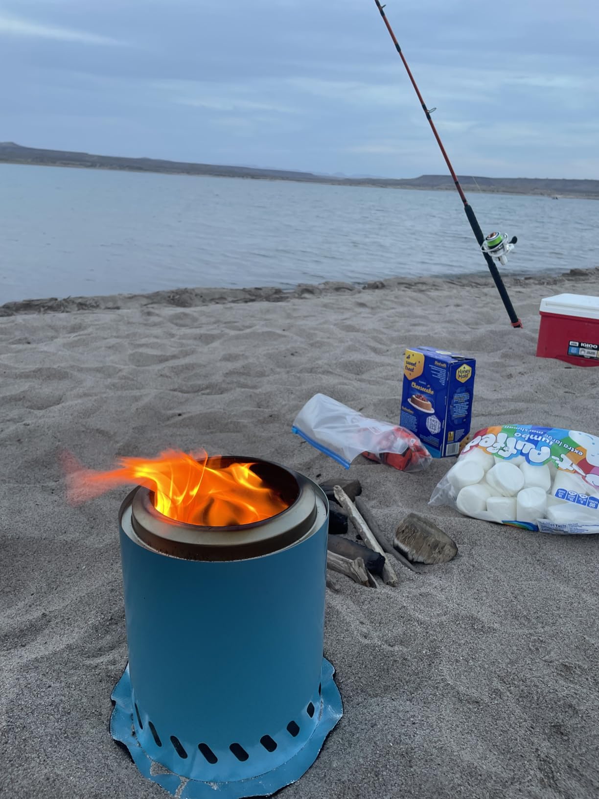 9.7 x 7.1 Inch Tabletop Fire Pit by AmazStove, Low Smoke Camping Stove for Outdoor Safe Burning Firepits, Fueled Pellets or Wood, Travel Bag Included (Silver, 9.7 x 7.1 INCH) customer photo 1
