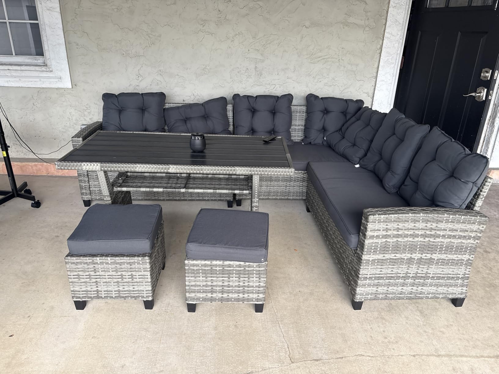 KROFEM 4 Piece Patio Furniture Set, Outdoor Wicker Conversation Set customer photo 2