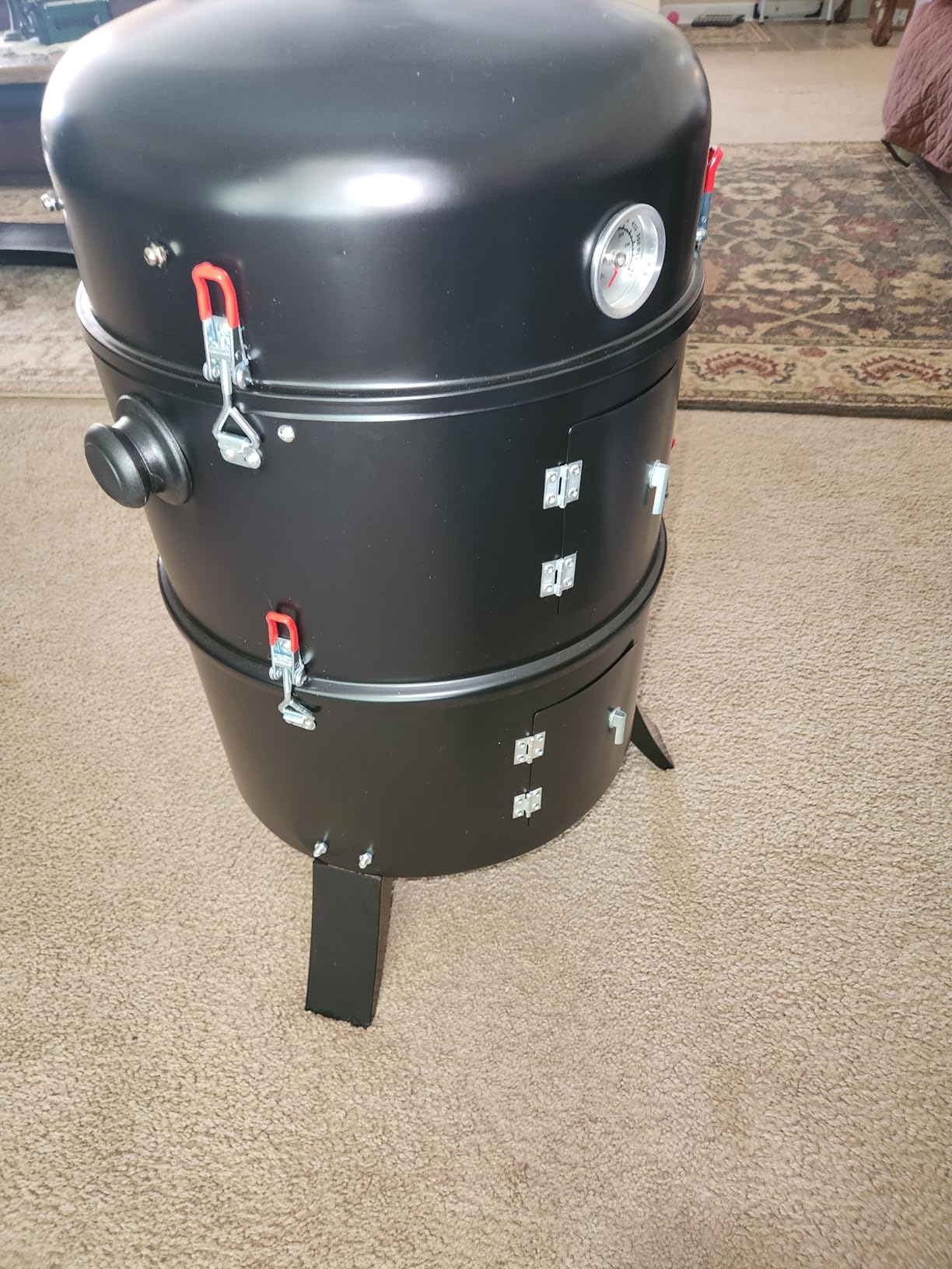VINGLI 18 Inch Multi-Layer Charcoal BBQ Smoker Grill, Heavy Duty Round Grill, Vertical Smoker with Thermometer, for Outdoor Cooking, Patio, Parties, Backyard customer photo 2