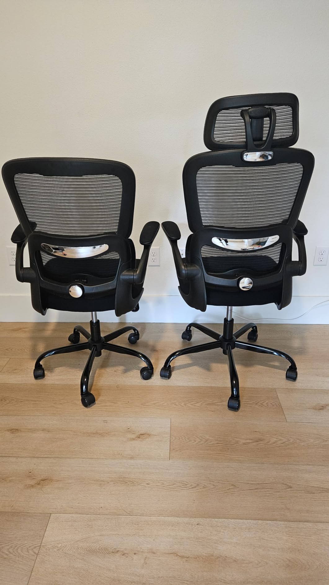 TRALT Office Chair - Ergonomic Desk Chair with Adjustable Lumbar Support, Mesh Computer Chair, Executive Chair for Home Office Comfortable Lumbar Support (1, White+Black) customer photo 2