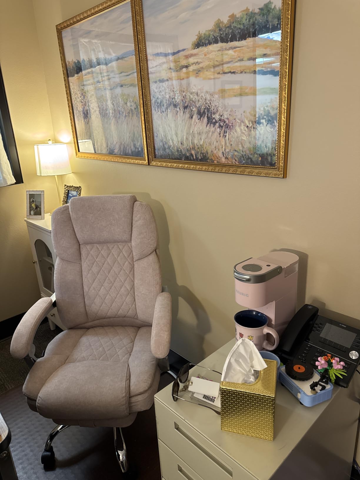 HOMREST Heated Massage Executive Office Chair with Footrest,Cream customer photo 1