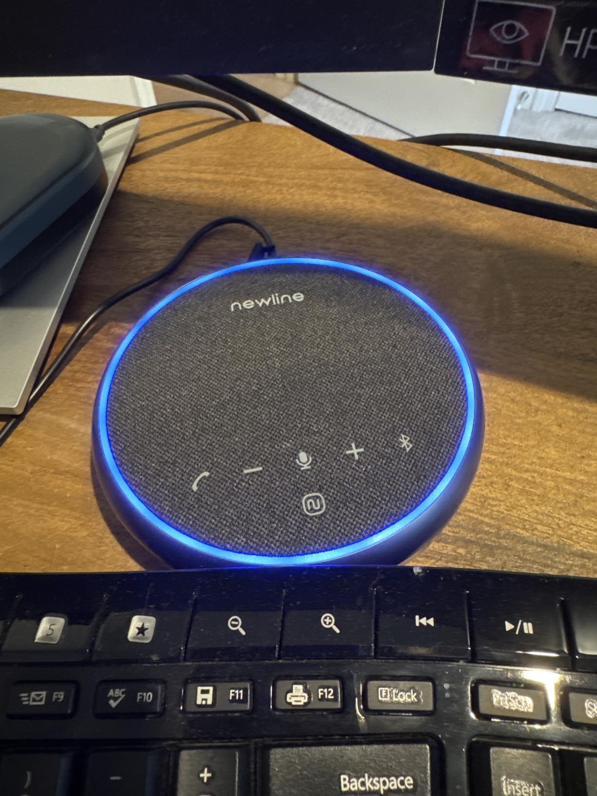 N newline Conference Speaker and Microphone, 2 Mics 360° Voice Pickup, AI Noise Reduction & Clear Calls, USB & Bluetooth Speakerphone, Up to 12H Call Time, for Small-to-Mid Meetings & Home Office customer photo 1