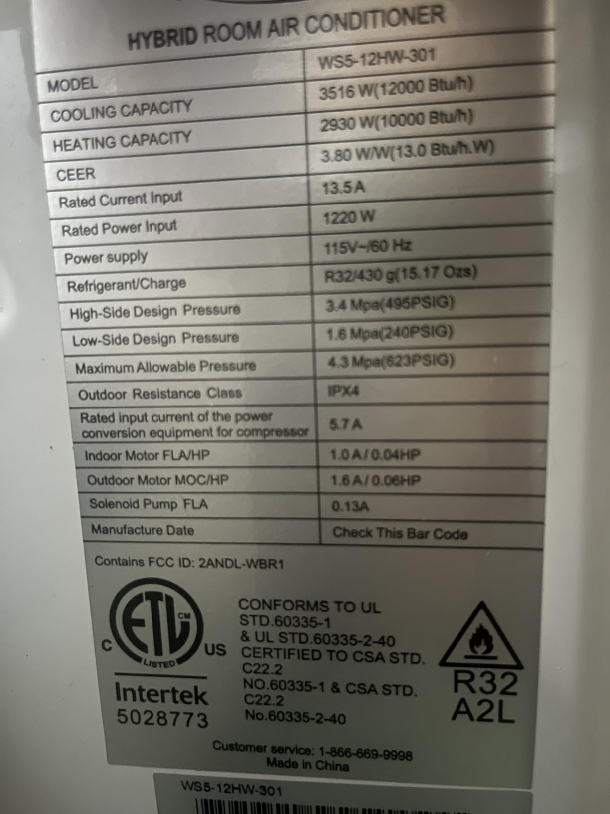 Soleus Air 12,000 BTU Window Air Conditioner with 10,000 BTU Heater, Cooling, 115 Volts, 12.5