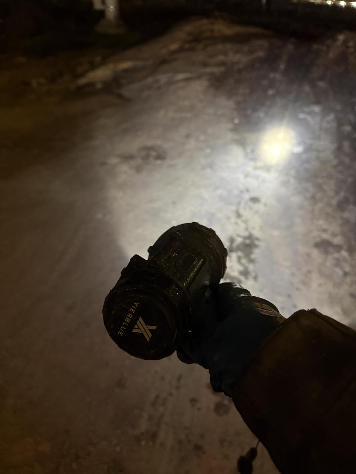 YIERBLUE Rechargeable Spotlight Flashlight 2000,000 Lumen IP67 Waterproof | 12 Hours Long Running Spot Light, Impact Resistant Handheld Spotlight with Foldable Stand Red Lens customer photo 2