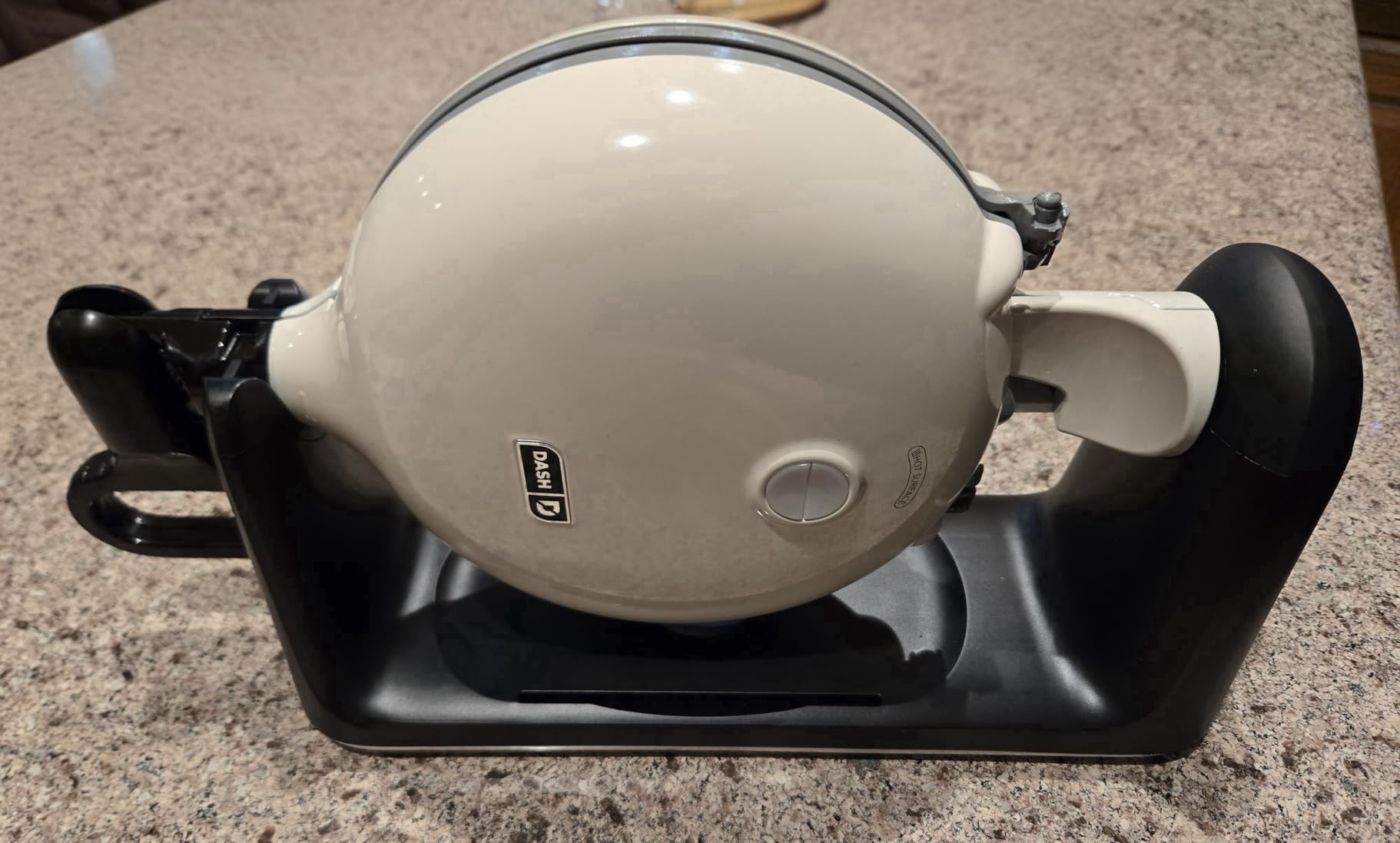 Dash Flip Belgian Waffle Maker - For Thick, Fluffy Single-Serve Waffles - Features Ceramic Nonstick Plates and Easy Flip Design - Cream customer photo 1