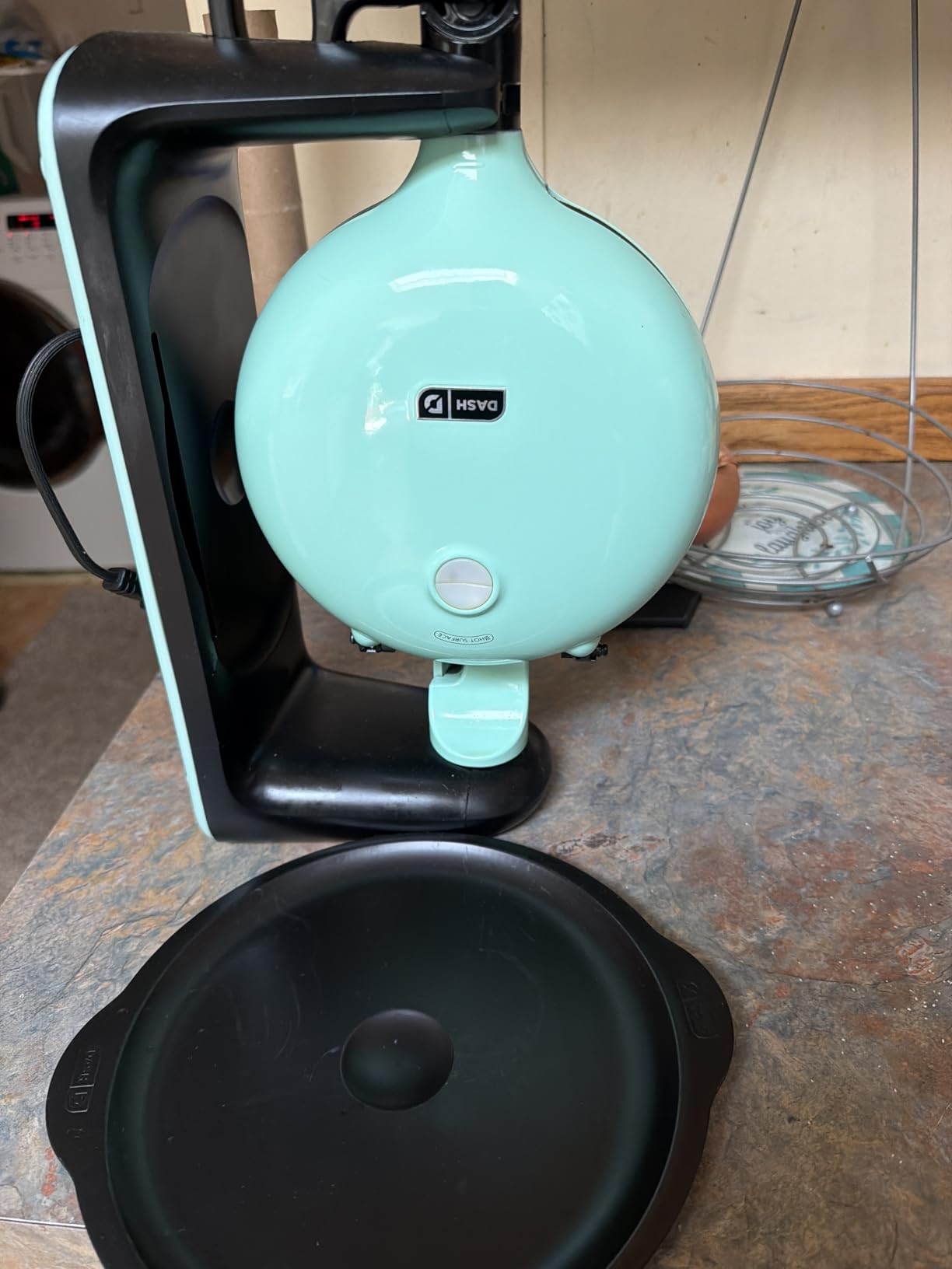 Dash Flip Belgian Waffle Maker - For Thick, Fluffy Single-Serve Waffles - Features Ceramic Nonstick Plates and Easy Flip Design - Cream customer photo 2