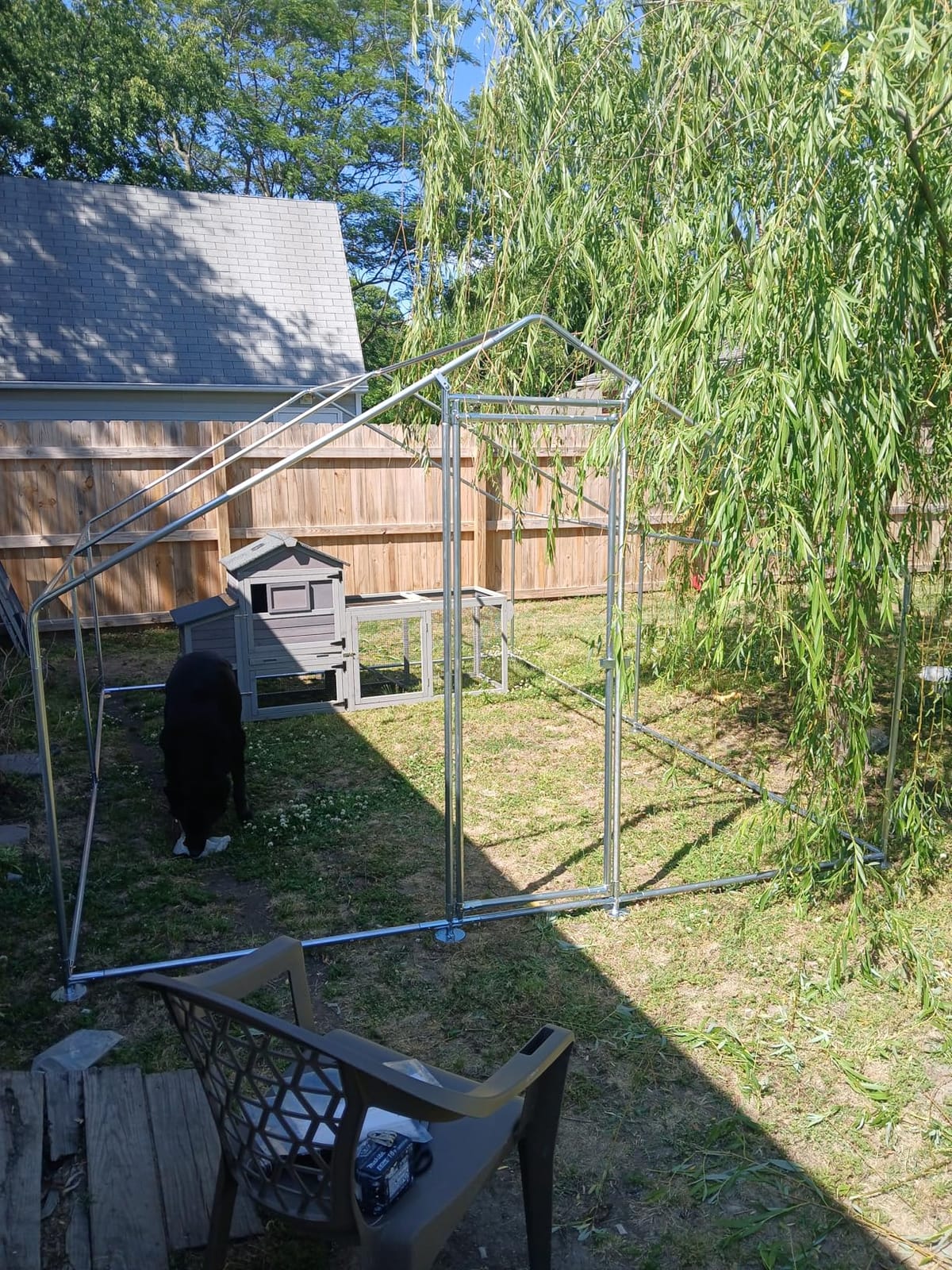 HEYTOWN Large Metal Chicken Coop Chicken Pen with Water-Resident and Anti-UV Cover Walk-in Poultry Cage Chicken Runs for Yard with Cover Duck Rabbit Dog House Outdoor customer photo 1