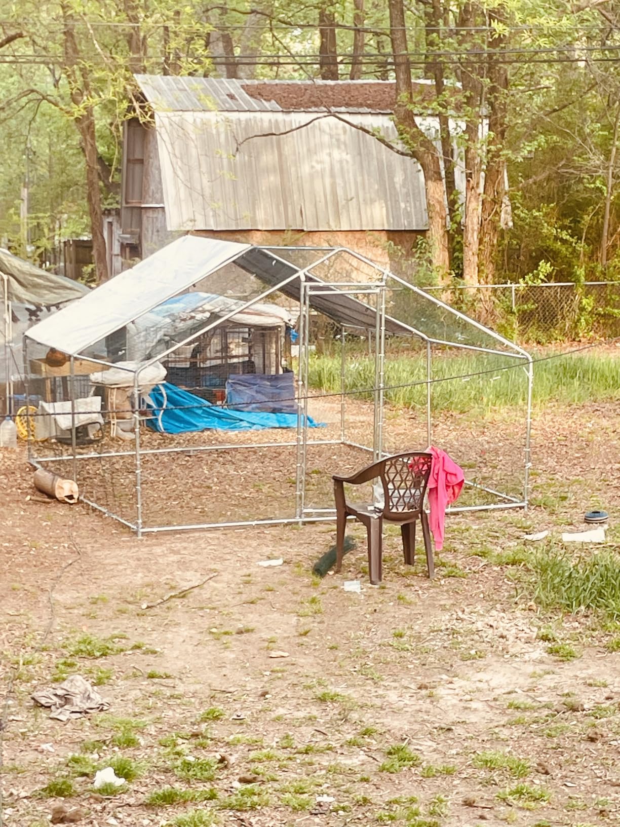 HEYTOWN Large Metal Chicken Coop Chicken Pen with Water-Resident and Anti-UV Cover Walk-in Poultry Cage Chicken Runs for Yard with Cover Duck Rabbit Dog House Outdoor customer photo 2