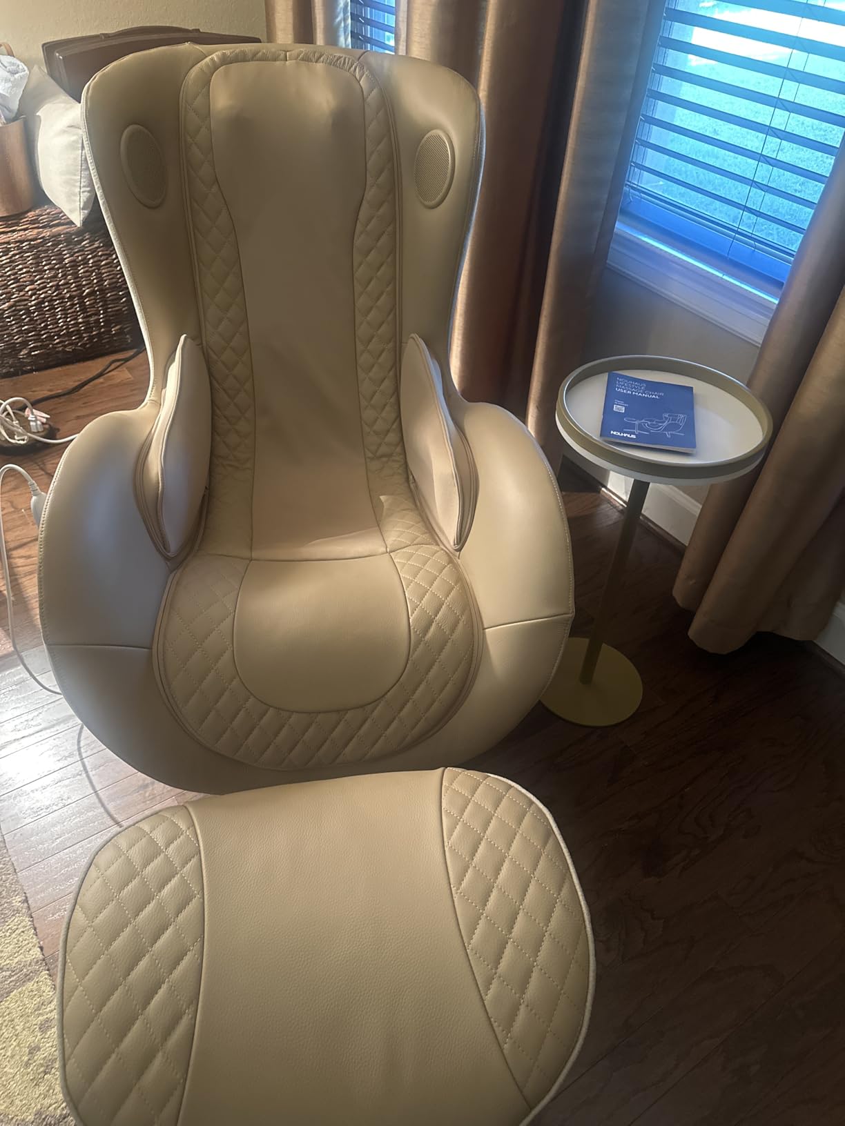 Nouhaus Classic Massage Chair with Ottoman – Caramel Leather Recliner with Percussive Shiatsu Massager, Built-in Speaker & Full Body Spot Massage – Ultimate Comfort for Home & Office customer photo 1