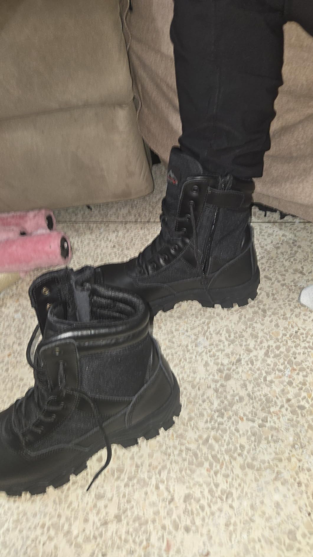 NORTIV 8 Men's Tactical Military Work Boots Side Zipper | Outdoor Motorcycle Combat Boots 8 Inches 2.0 Trooper-pro customer photo 1