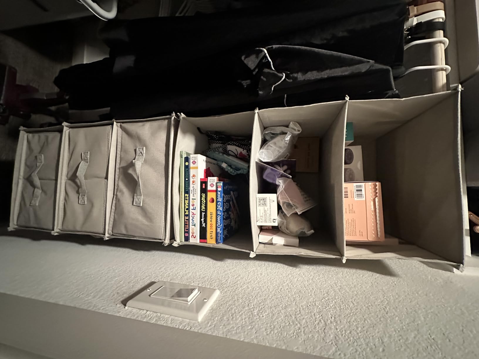 6-Shelf Hanging Closet Organizer with 3 Drawers, 2-in-1 Design, Beige customer photo 2