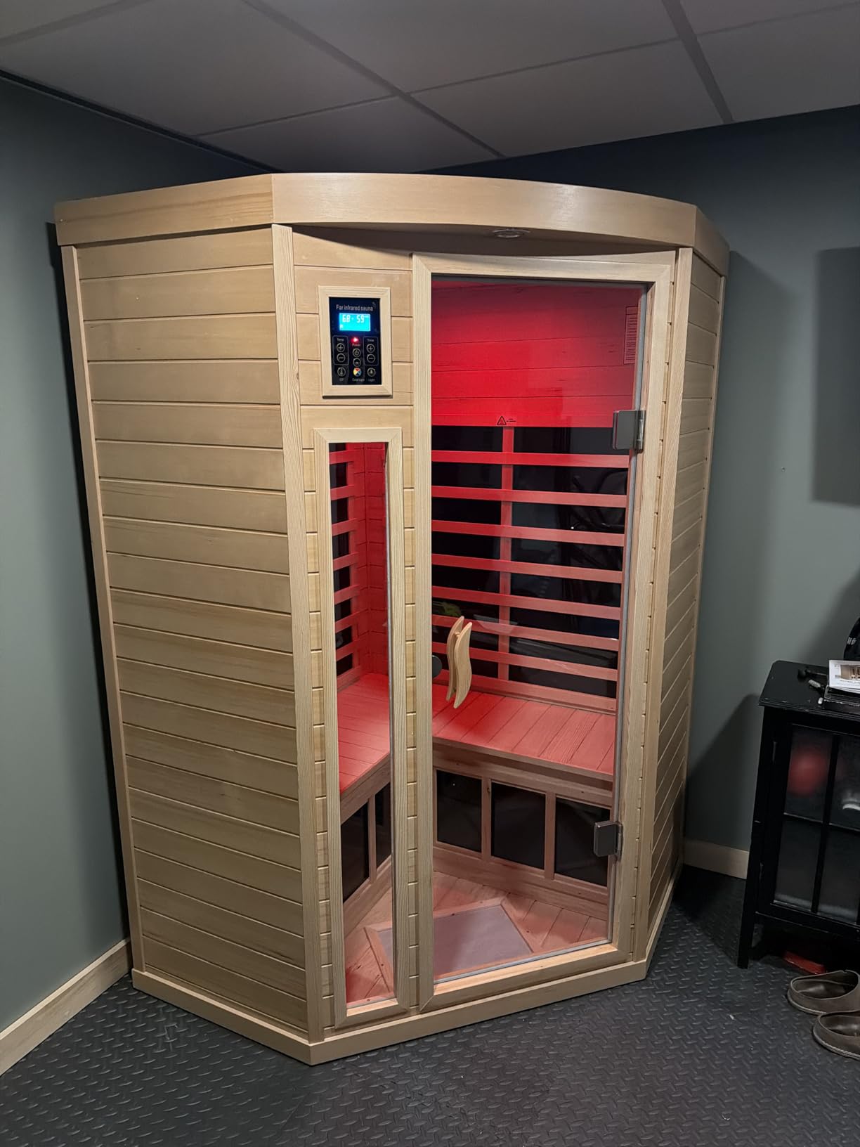 Full Spectrum Sauna, Outdoor Sauna w/Red Light Therapy, 1950W 20A customer photo 1