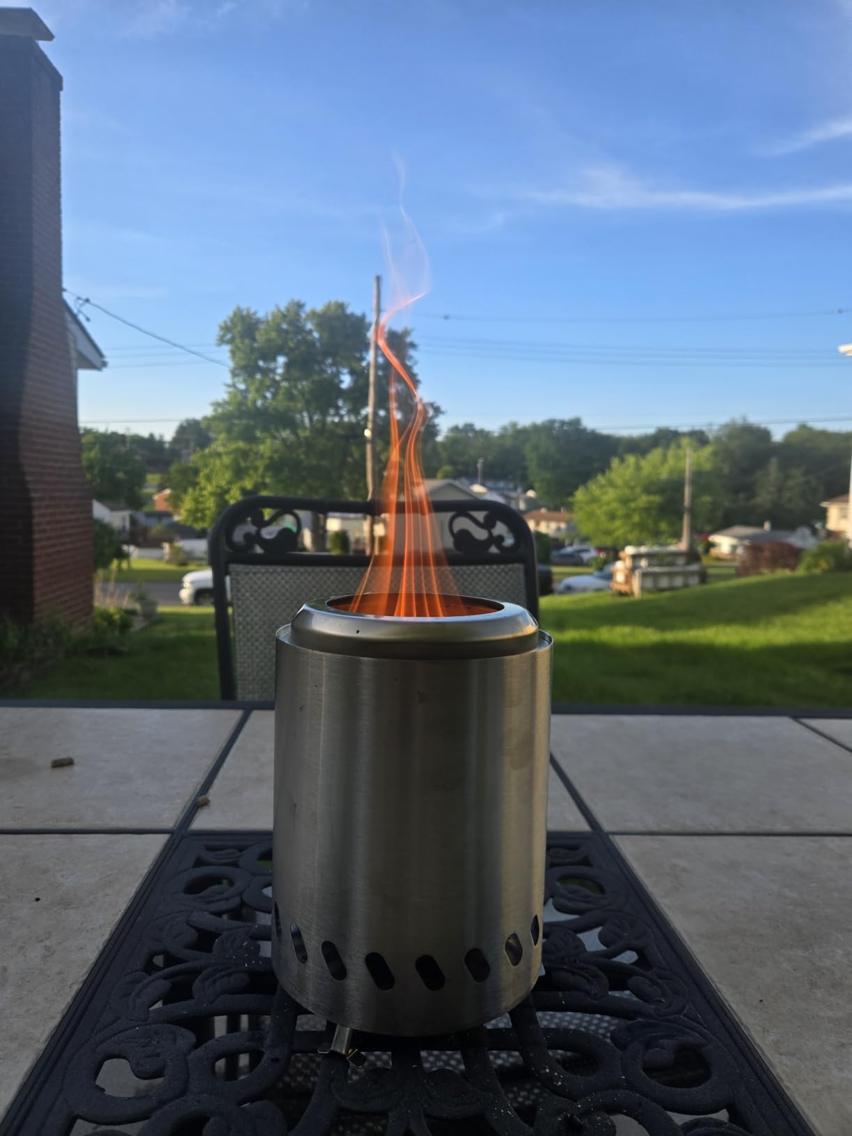 HGD Tabletop Fire Pit, Smokeless Firepit Outdoor, Mini Fire Pit for with Carry Bag for Camping Backyard Patio Garden Picnic, Silver customer photo 2