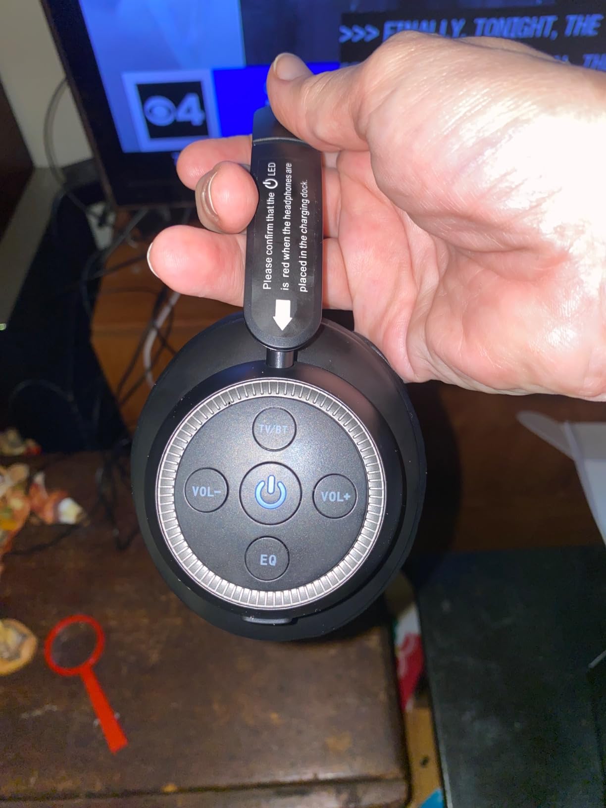 Wireless TV Headphones for Seniors with Transmitter,Black customer photo 1