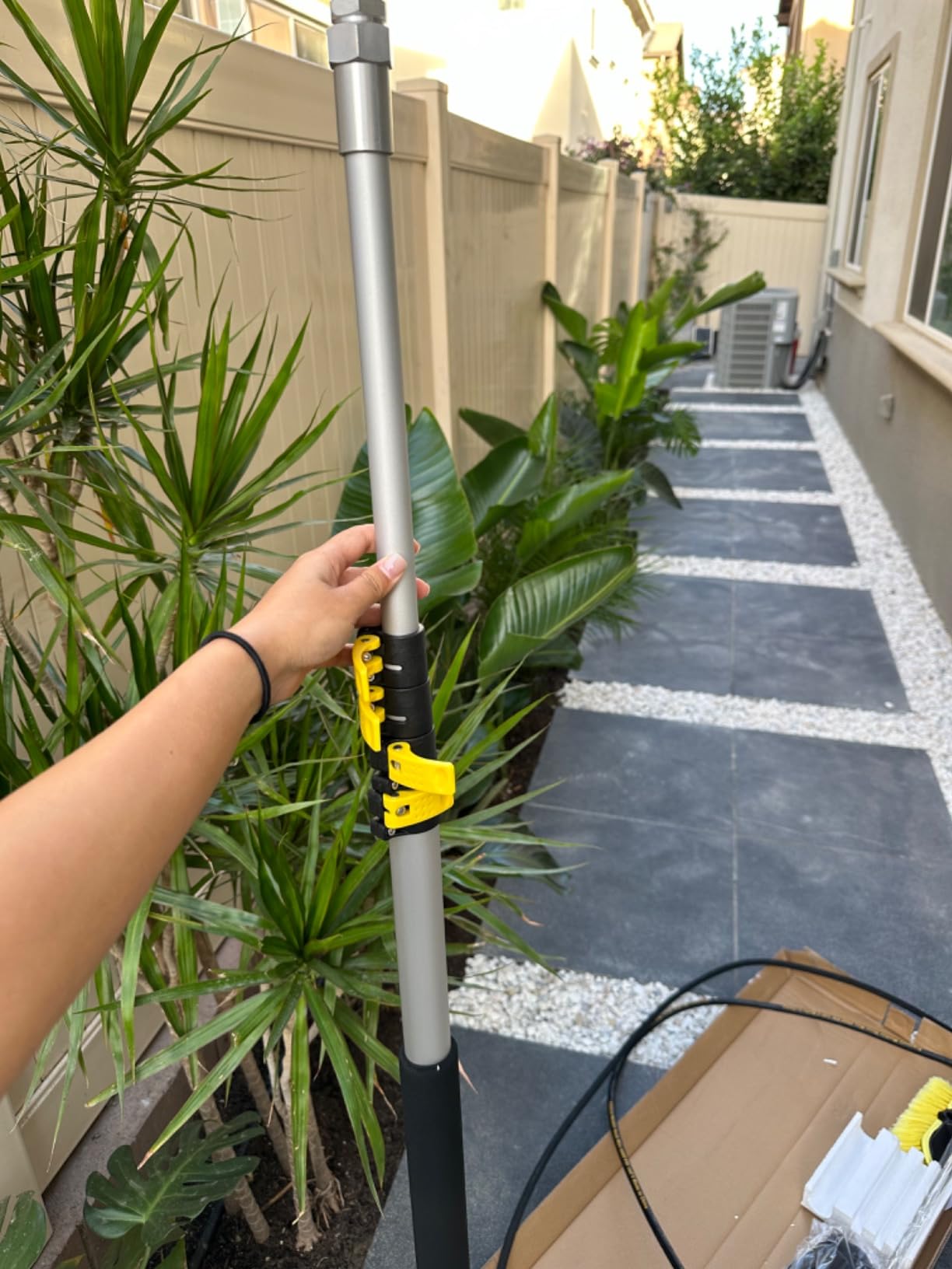 24 FT Telescoping Pressure Washer Wand with Pressure Washer Extension Wand, Brush Head, Gutter Cleaner, 5 Spray Nozzle Tips, 2 Hose Adapters and Support Belt customer photo 2