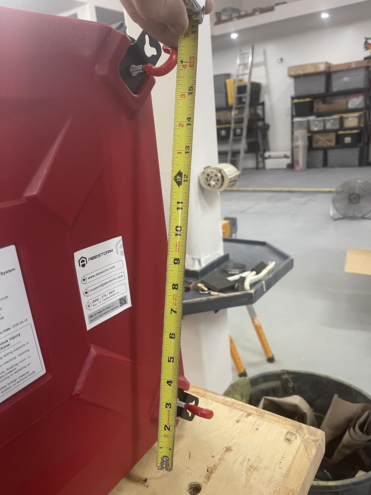Abestorm 780 CFM Hanging Air Filtration System, Remote Control, DecDust 780 customer photo 2