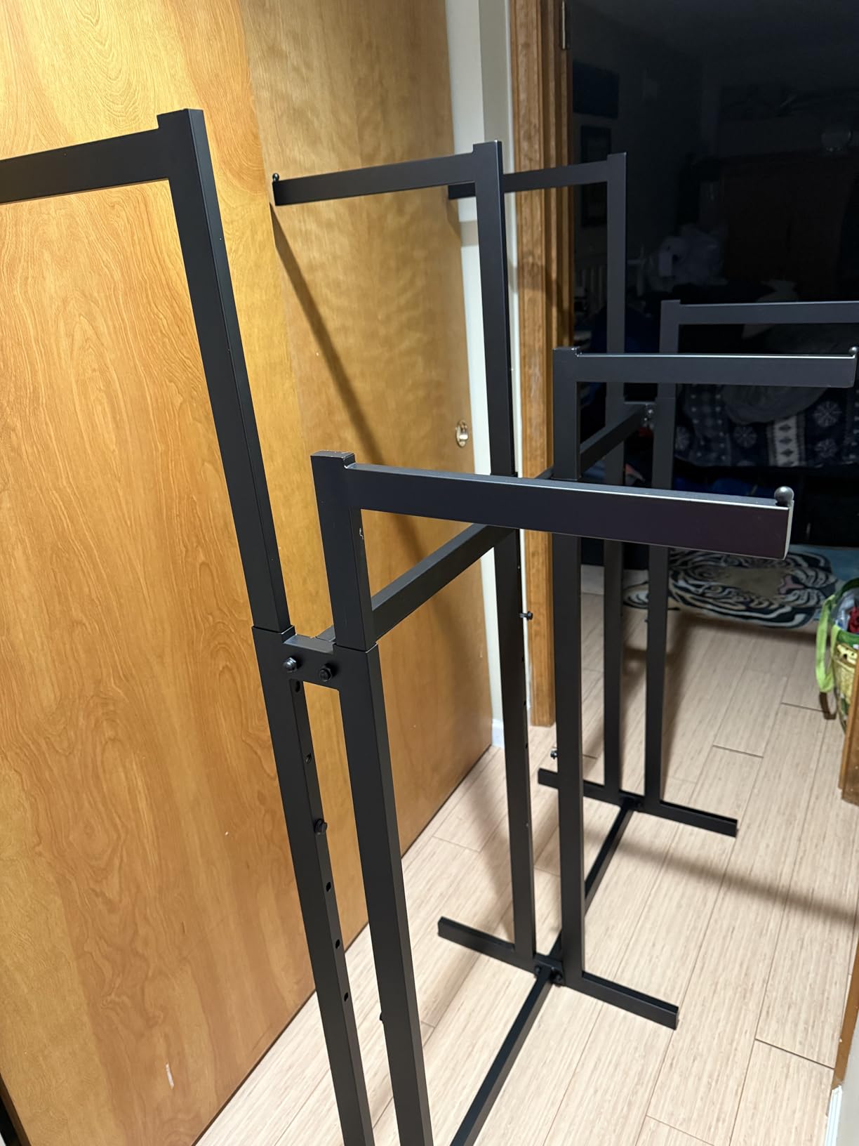 Black Clothing Racks with 8 Arms, Metal Clothing Racks for Hanging Clothes, Freestanding Garment Rack Heavy Duty, 46