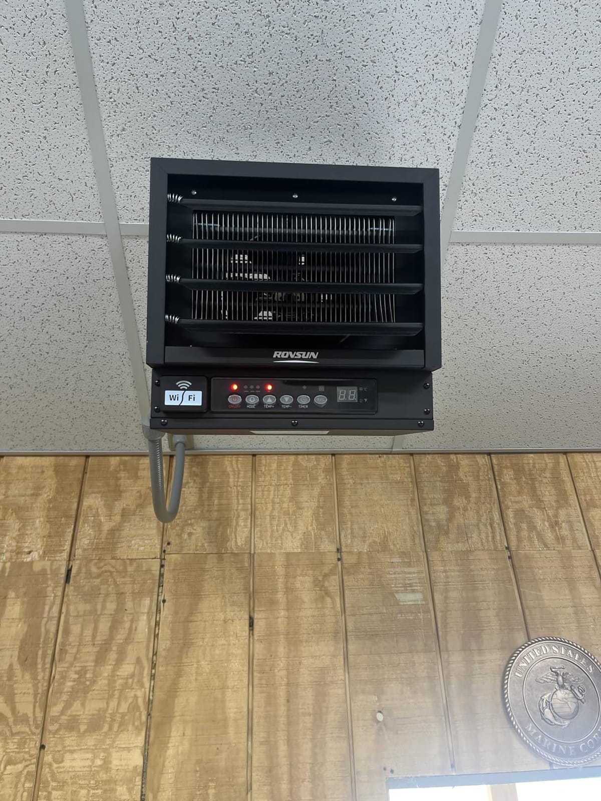 ROVSUN 7500W Electric Garage Heater with Remote & APP Control, Digital Fan-Forced Ceiling Mount Heater with Thermostat, 12H Timer & Overheat Protection, 240V Hardwired for Workshop Factory customer photo 2