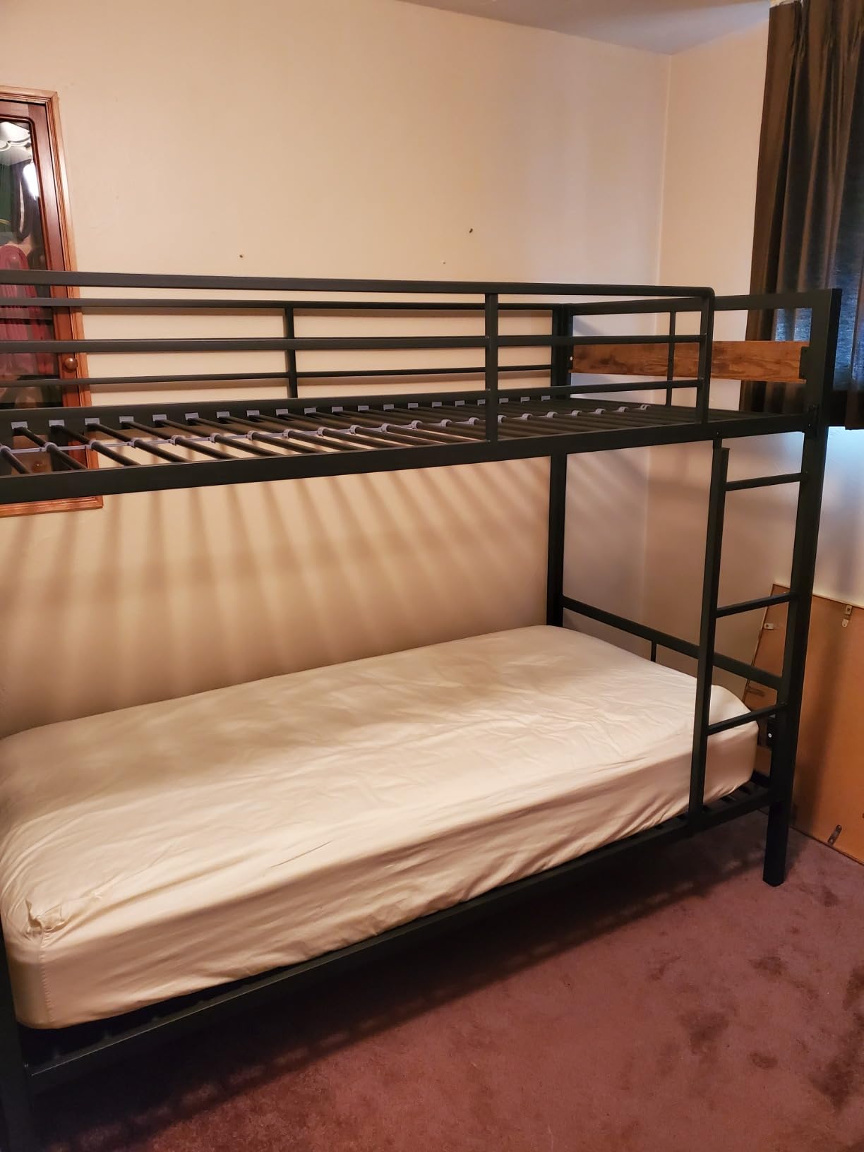 Einhomn Bunk Bed Twin Over Twin, Heavy Duty Metal Bed with Ladder and Full-Length Guardrail, Under-Bed Storage Space, No Box Spring Needed, Noise Free, Black customer photo 2