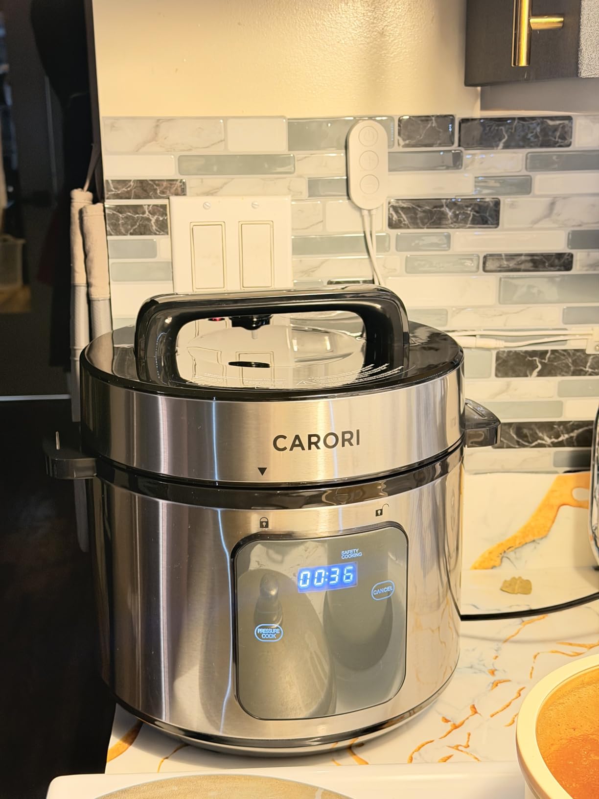 CARORI 1200W 12-in-1 Electric Pressure Cooker 8Qt, Stainless Steel Pressure Cooker, Slow Cook Rice Cooker Steamer Sauté, Yogurt Maker, Warmer & Sterilizer with Recipe, Safer Venting Design, Black customer photo 1