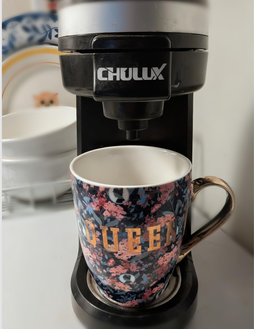 CHULUX Mini Single Serve Coffee Maker, Portable Pod Coffee Machine, White customer photo 2