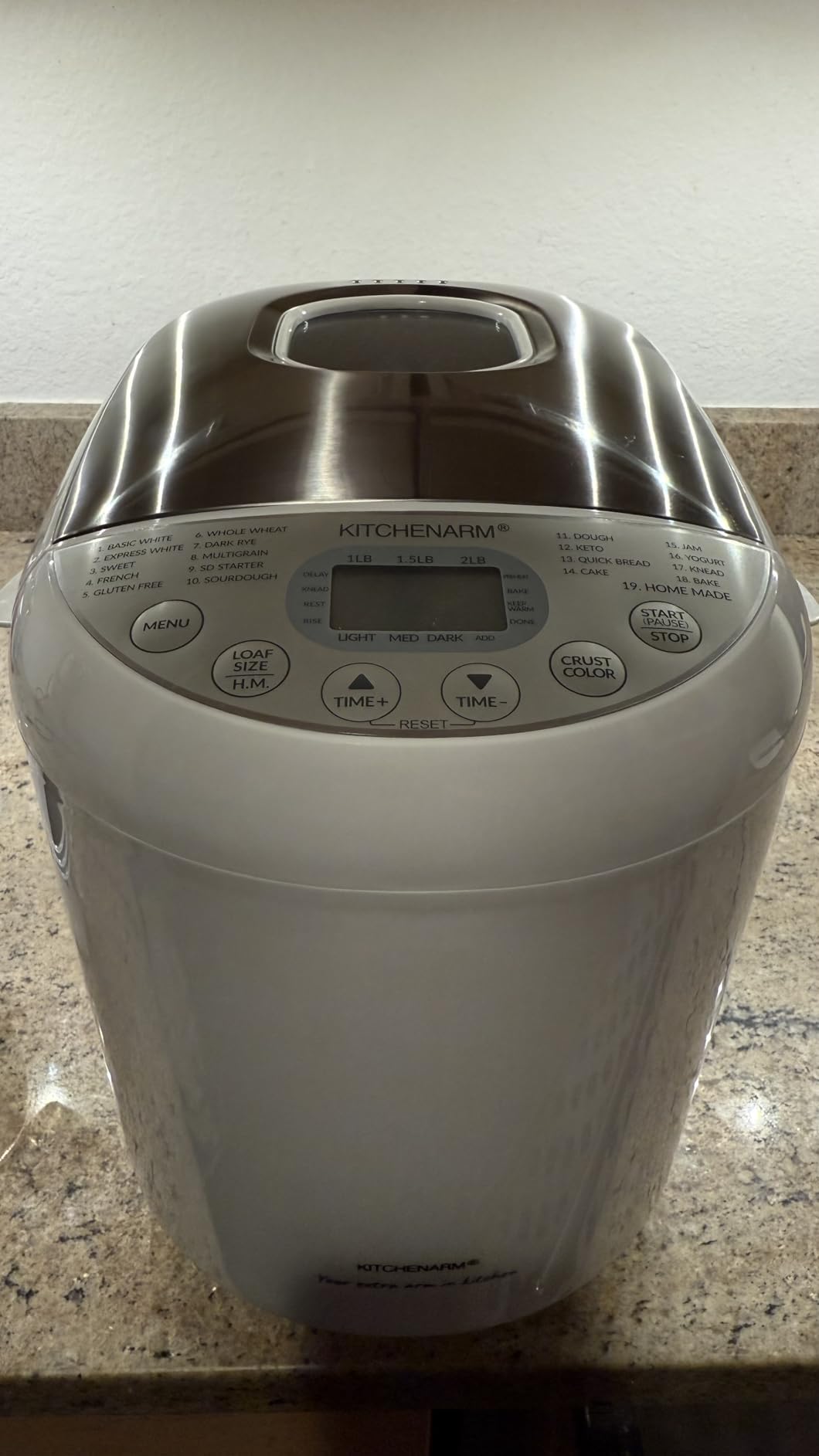 KITCHENARM 19-in-1 HANDY Bread Machine with Homemade Cycle and Gluten Free Setting - Beginner Friendly 2LB 1.5LB 1LB White Bread Maker Machine with Recipes and Delay Timer customer photo 1