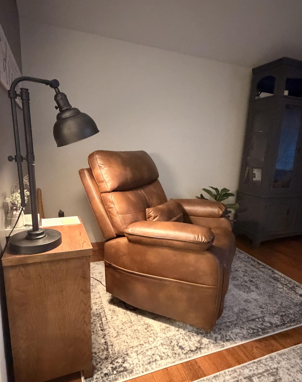 Dual Motor Power Lift Recliner Chair for Adult & Elderly, Leather, Ochre customer photo 2