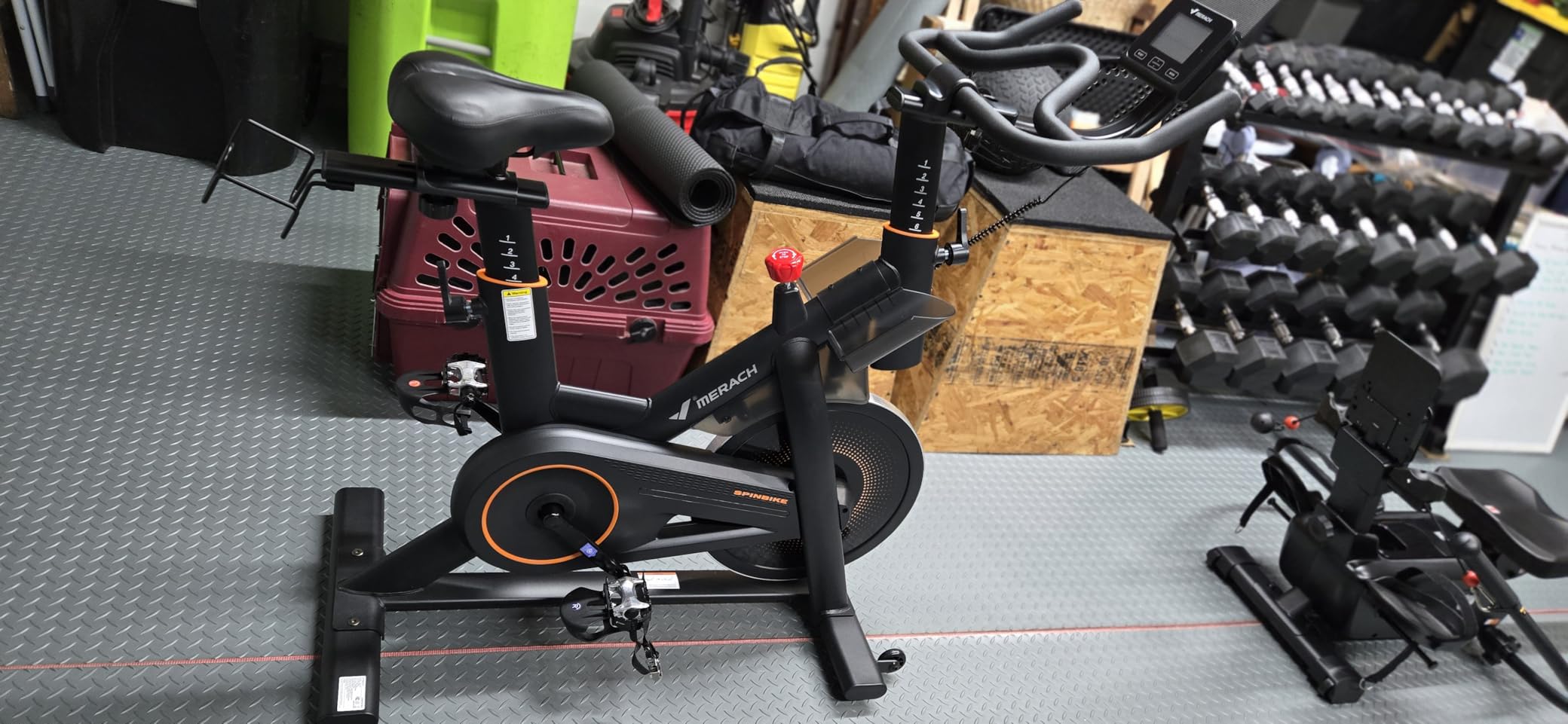MERACH Magnetic Exercise Bike, Heavy Duty Stationary Bike for Home Gym customer photo 2
