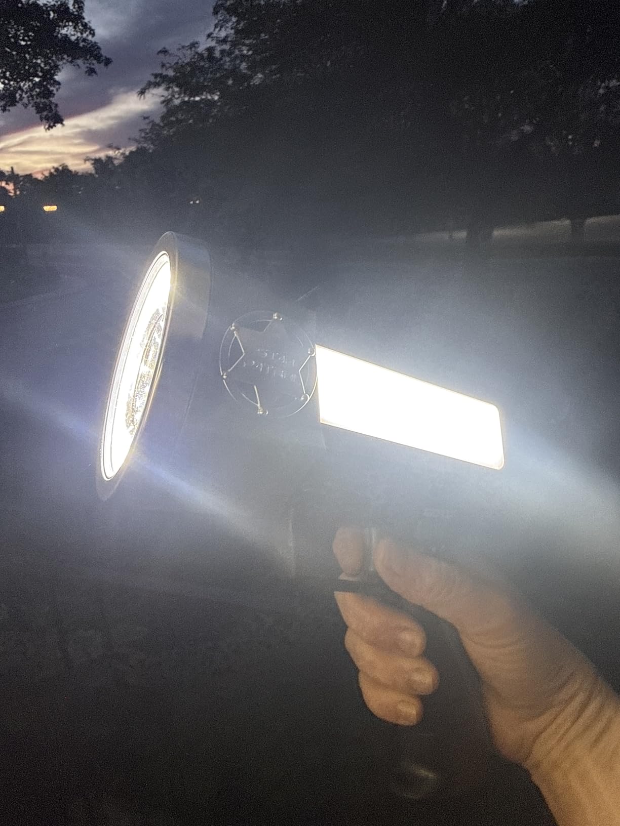 Star Patrol Platinum Rechargeable Spotlight, Tactical Flashlight, 10 Modes | Super Bright Rechargeable Spotlight with 10 Light Modes, Turbo Boost, Phone Charger & Kickstand for Camping & Emergencies customer photo 2