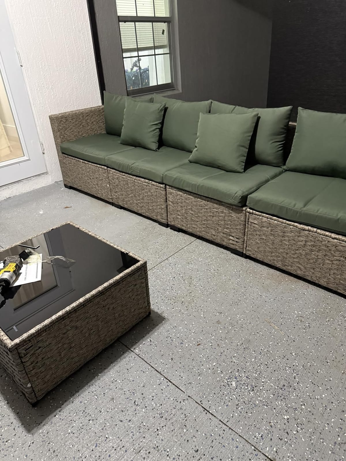 UDPATIO Outdoor Patio Furniture Set 7 Pcs Wicker Sectional Sofa Green customer photo 2
