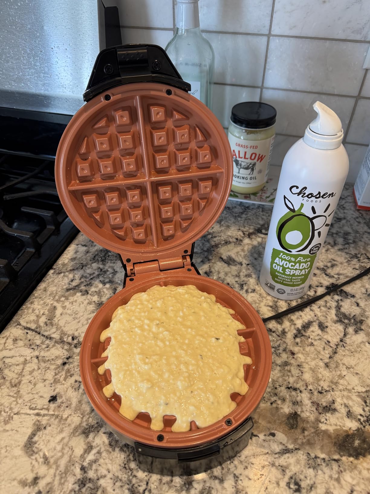 Gourmia Belgian Waffle Maker - Nonstick Ceramic Plates, Stainless Steel customer photo 2