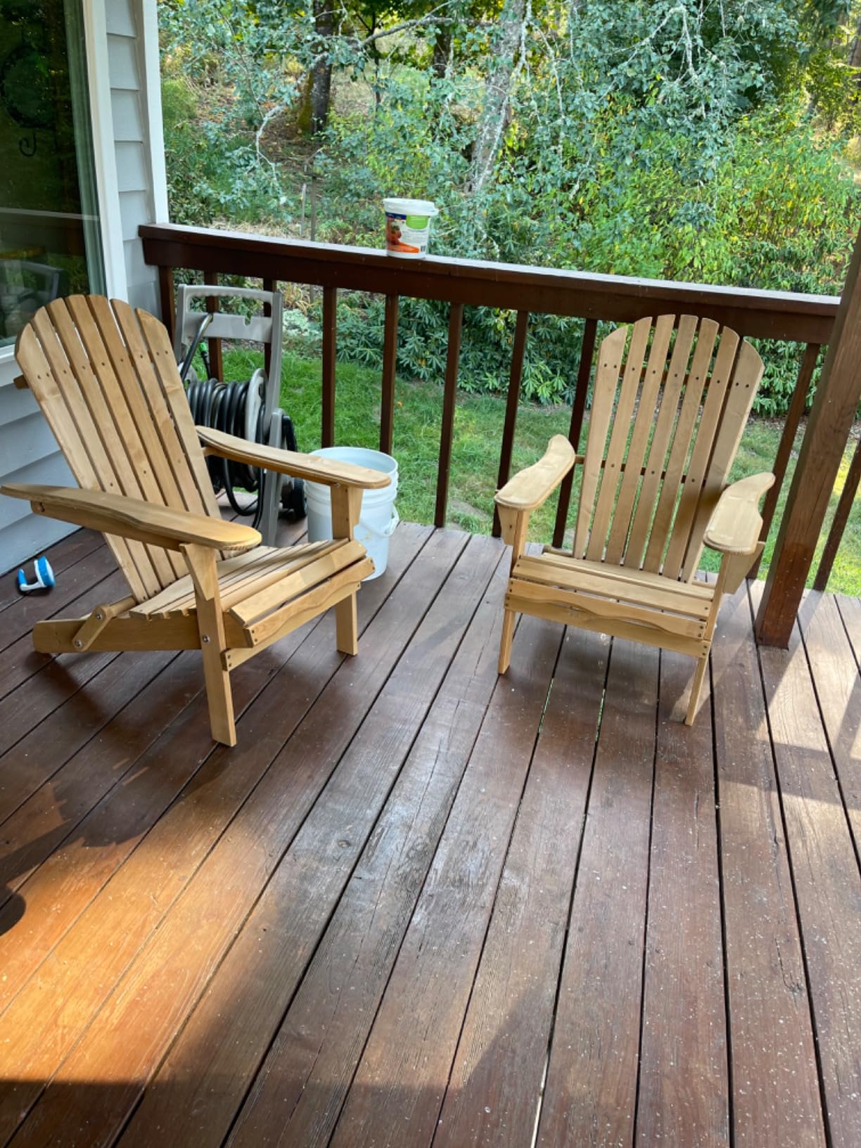 SoliWood Outdoor Wooden Folding Adirondack Chair Set of 4 with Pre-Assembled BackRest, Wood Patio Chair for Garden Backyard Porch Pool Deck Firepit customer photo 1