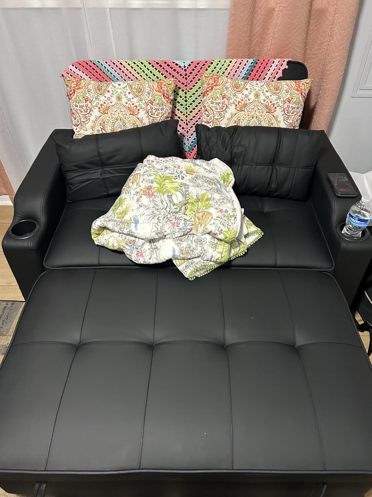 VINGLI Convertible Loveseat Sleeper Sofa Bed, Pullout Couch for Living Room customer photo 1