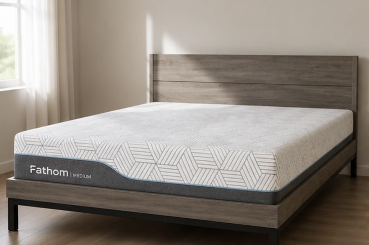 FATHOM Medium Queen Mattress 10 Inch Memory Foam Mattress Queen Size Bed in a Box for Back Pain Relief and Cool Sleep with Gel Foam and Removeable Fiberglass Free Cover, CertiPUR-US Certified customer photo 2