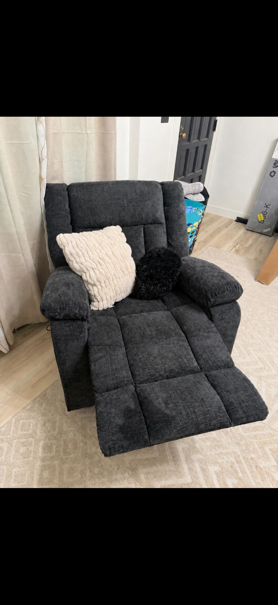 Korser Rocker Recliner, Glider Recliner Chairs for Adults, 360° Swivel Rocking Chair with Massage and Heating, Nursery Chair with Storage and USB Charging, Ivory White, Swivel Rocker Recliner customer photo 2