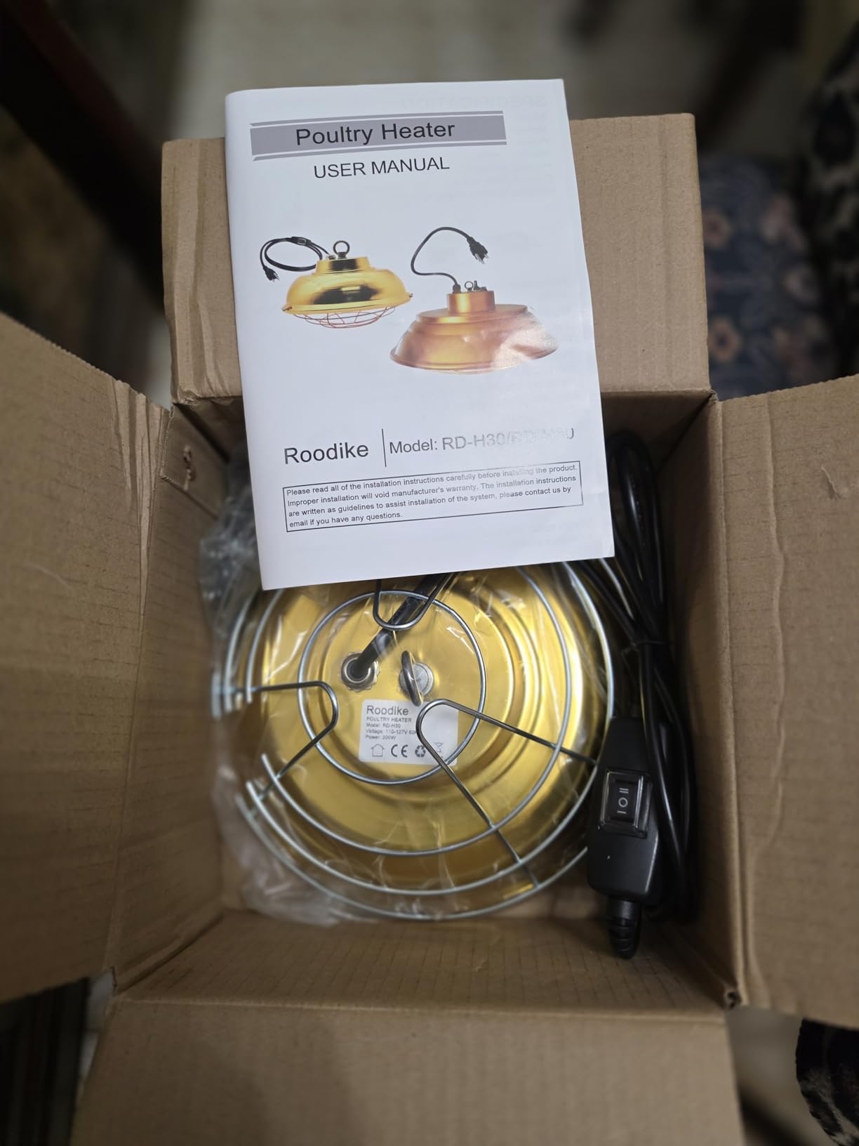 300W Hanging Chicken Coop Heater for Chicks Brooder Pen, Pet House customer photo 2