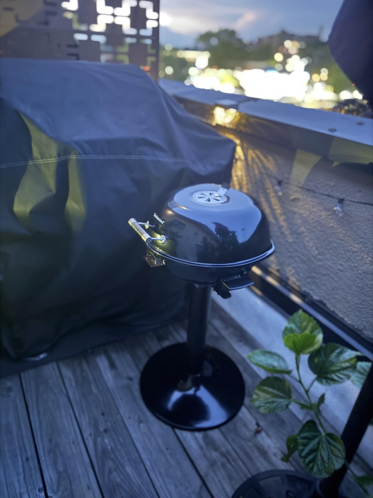 Electric Grill, Techwood Indoor/Outdoor Electric BBQ Grill, 1600W Portable Removable Stand Grill with Adjustable Heat & Drip Tray, Double Layer Design for Party, Patio & Backyard (Black) customer photo 2