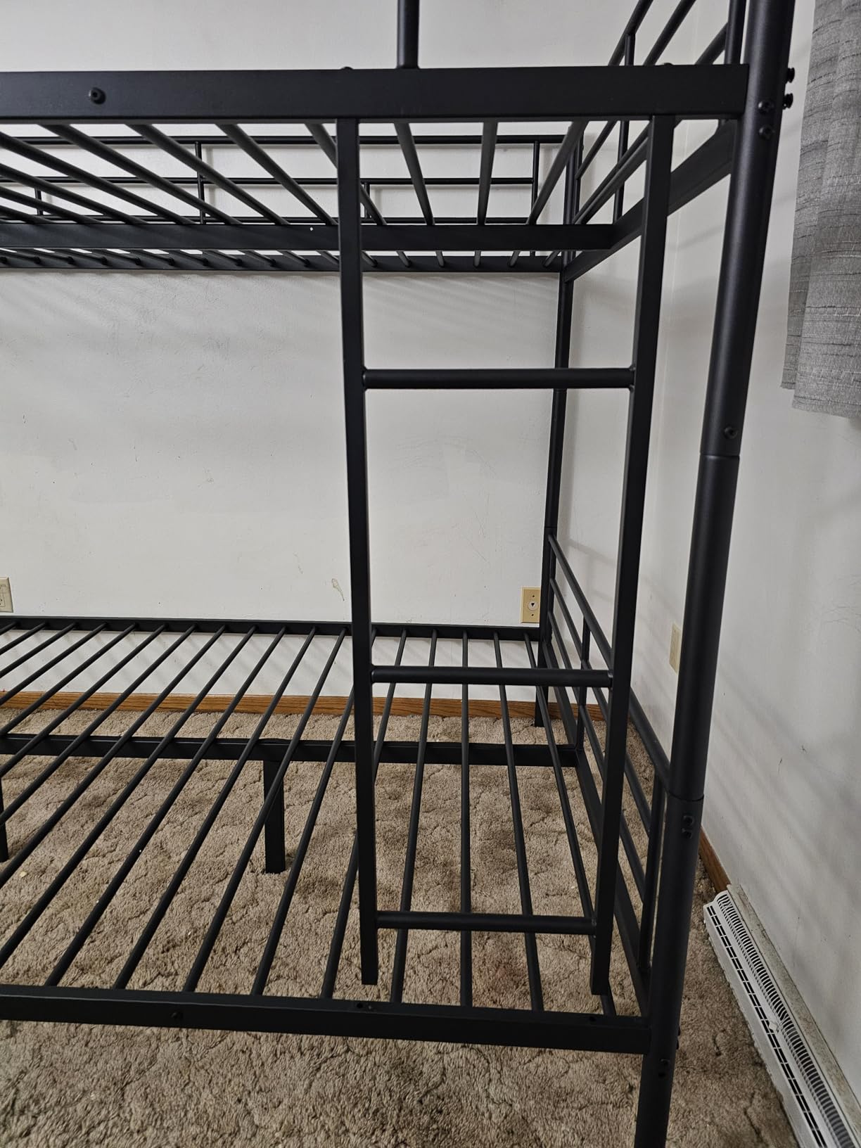 Queen over Queen Bunk Bed, Heavy Duty Bed frame with Ladder & Guardrails customer photo 1