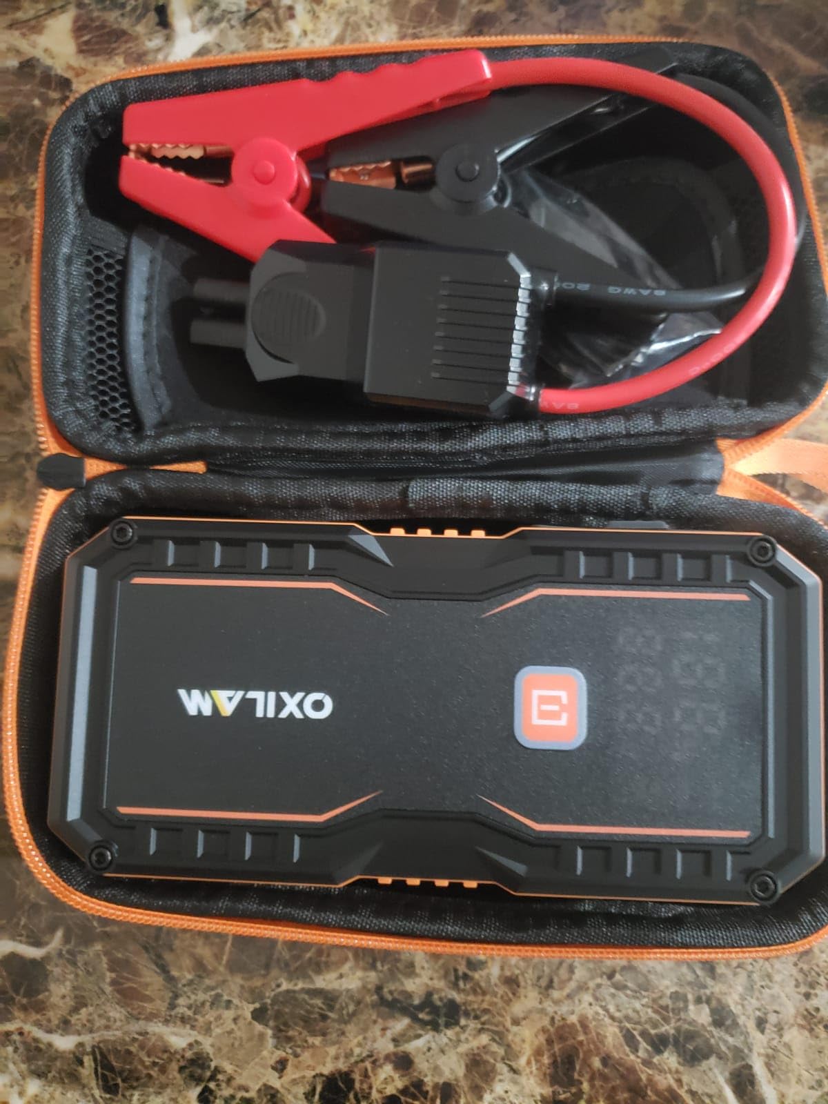 OXILAM 24000mAh Jump Starter for All Gas & Diesel Engines, 10000A Battery Jumper Starter Portable, 12V Jump Box with Quick Charger, Extended Jumper Cable, LED Display, USB, DC, Type C Port & LED Light customer photo 1